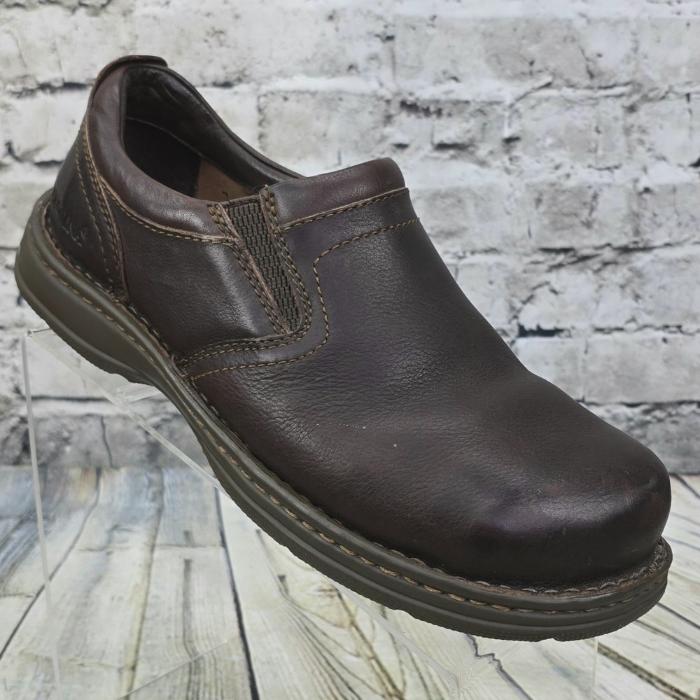 Carolina Slip-On Work Shoes Mens 9.5 EE Wide Brown Aluminum Toe ESD Rated CA5562